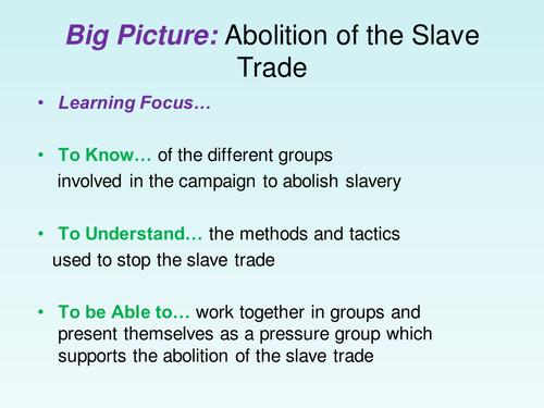 Lesson 8 - Slavery