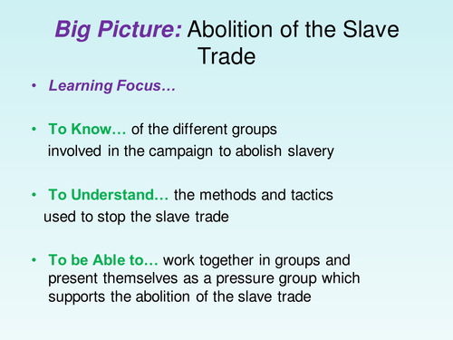 Lesson 8 Slavery Teaching Resources