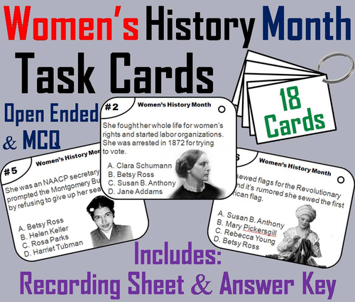 Women's History Month Task Cards