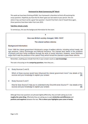 GCSE OCR British Depth Study 'how to'