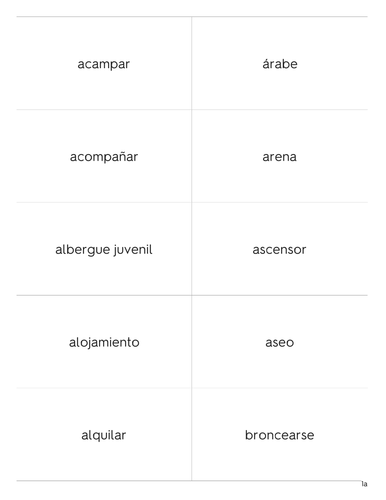 Flashcards - OCR GCSE Spanish: Vocabulary List - Holiday