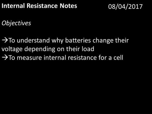 Internal resistance for A-level Physics