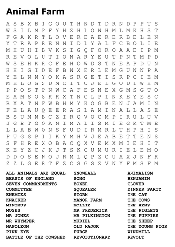 Animal Farm Word Search