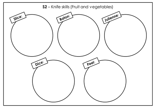 Knife skills  - preparing vegetables task