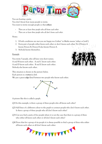 Extension - Party Time graph theory fun