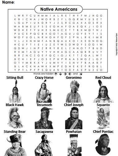 Native Americans Word Search