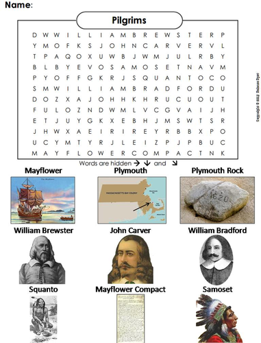 Pilgrims Word Search