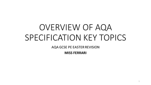AQA GCSE PE - Final revision preparation