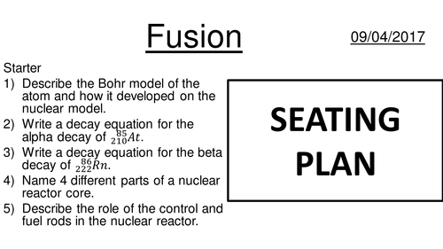 Atomic structure 6 - Fusion