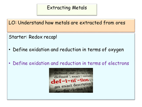 New GCSE AQA Chemistry Extracting Metals