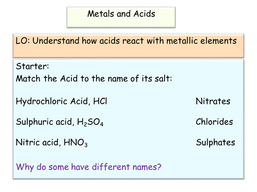 New GCSE AQA Chemistry Metals and Acids