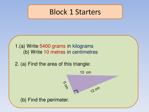 CfE Level 3 Maths - Starters, Questions, Homework, Revision and Tests