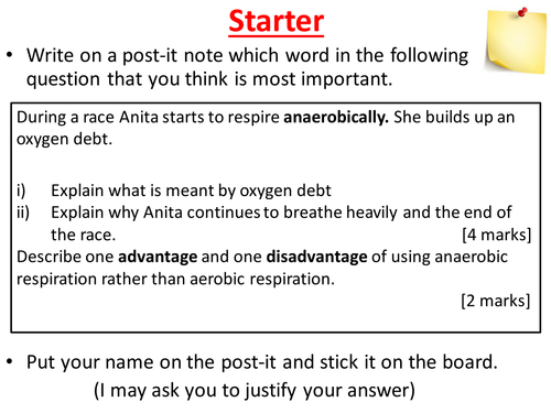 Aerobic and Anaerobic respiration revision lesson