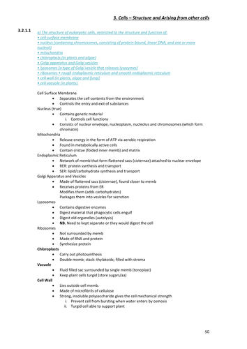 AQA Biology Cells