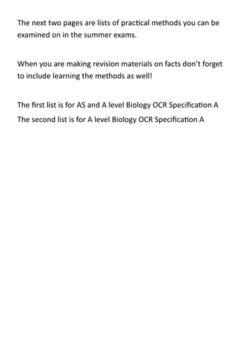 OCR A level Biology Practicals in exams