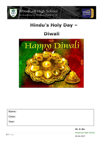 Year 8 - Unit 6 - Hinduism (Holy days - Diwali) - booklet