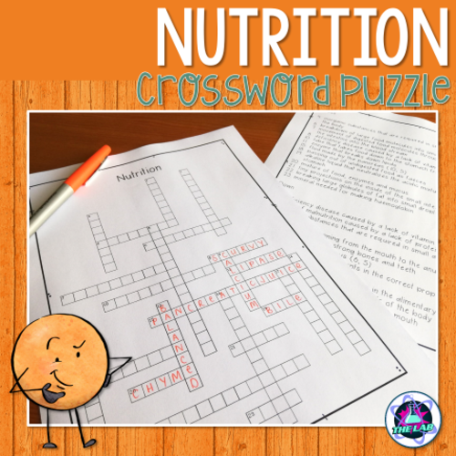 Digestion and Nutrition Crossword Puzzle