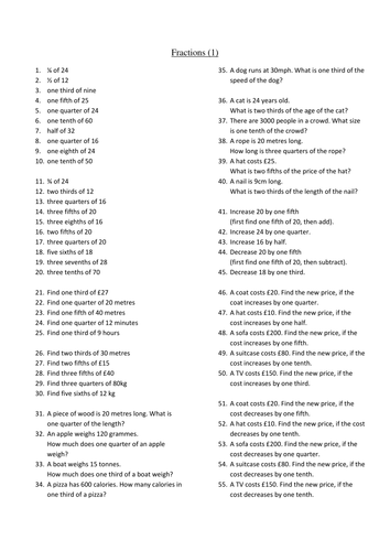 Fractions Revision #2