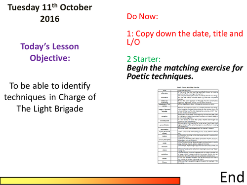 Charge of The Light Brigade - Full lesson ppt.
