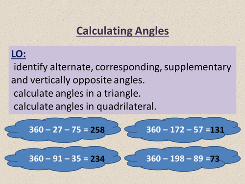 Calculating angles