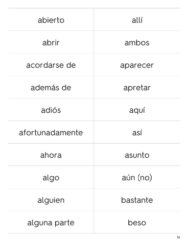 Flashcards - OCR GCSE Spanish: Vocabulary List - General | Teaching ...