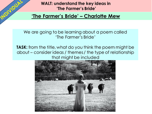 'The Farmer's Bride' lesson - AQA GCSE English Literature Love and Relationships cluster