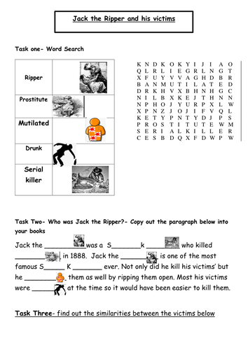 EAL/SEN Jack the Ripper and his victims worksheet