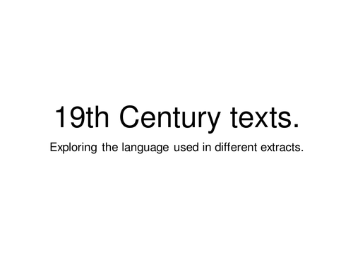 19th Century Texts KS3