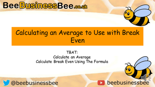 Calculating An Average for Break Even Analysis