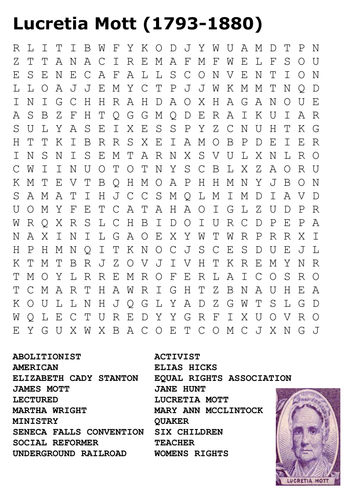 Lucretia Mott Word Search