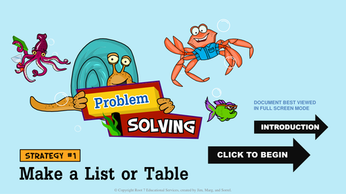 Math Problem Solving Strategies - Make a List or Table