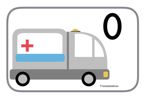 Ambulance Emergency Vehicle Number Line 0-20