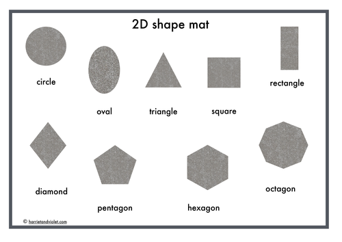 2D Shape mats - glitter style