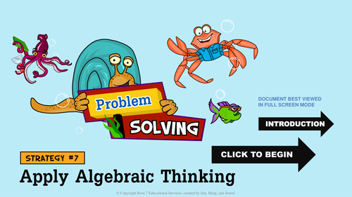 Math Problem Solving Strategies - Apply Algebraic Thinking