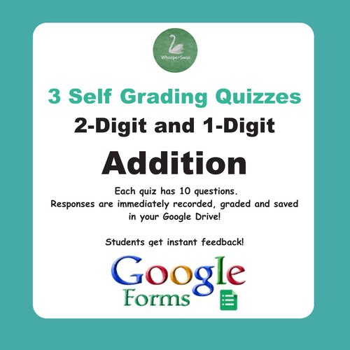 2-Digit and 1-Digit Addition - Quiz with Google Forms | Teaching Resources