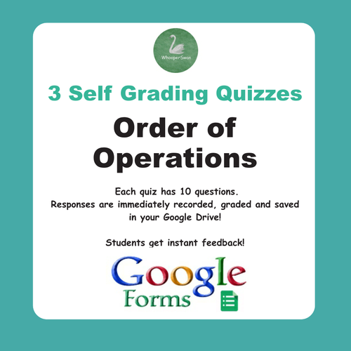 Order of Operations Quiz (Google Forms)