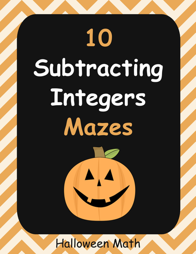 Halloween Math: Subtracting Integers Maze