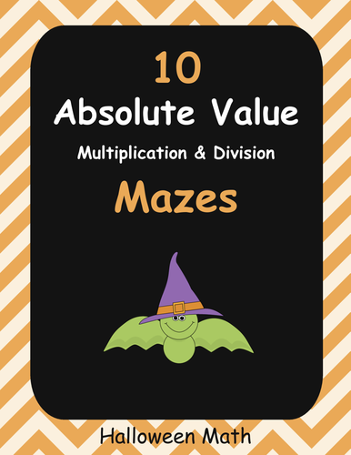 Halloween Math: Absolute Value Maze - Multiplication & Division