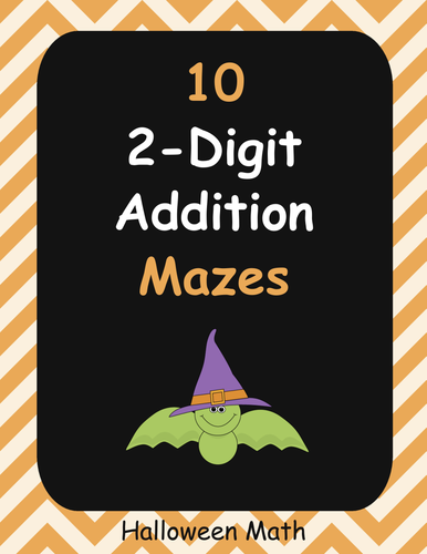 Halloween Math: 2-Digit Addition Maze