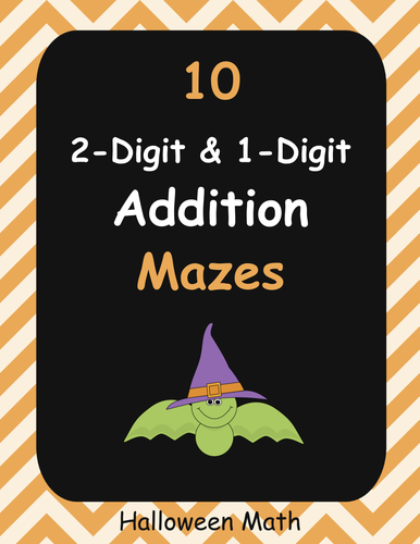 Halloween Math: 2-Digit and 1-Digit Addition Maze