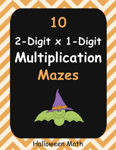 Halloween Math: 2-Digit By 1-Digit Multiplication Maze