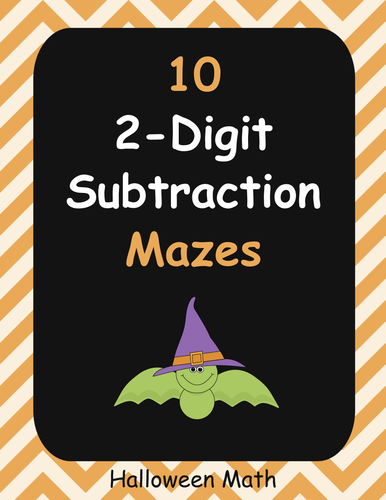 Halloween Math: 2-Digit Subtraction Maze