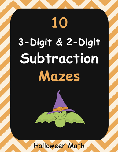 Halloween Math: 3-Digit and 2-Digit Subtraction Maze