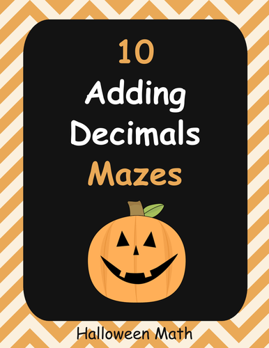 Halloween Math: Adding Decimals Maze