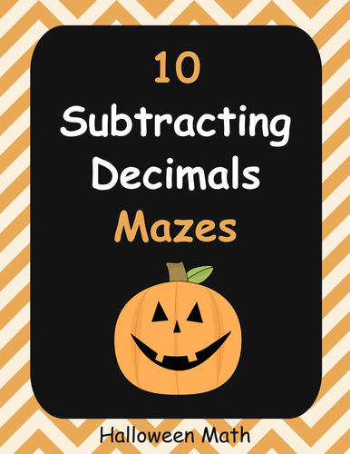Halloween Math: Subtracting Decimals Maze