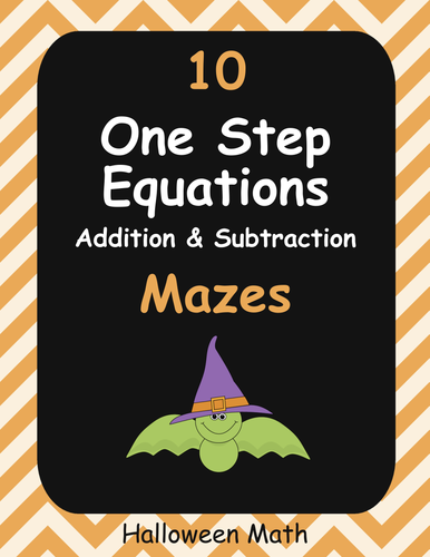 Halloween Math: One Step Equations Maze (Addition & Subtraction)