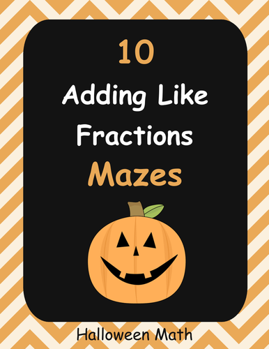 Halloween Math: Adding Like Fractions Maze