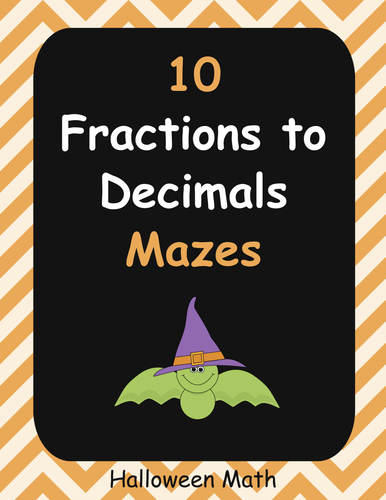 Halloween Math: Fractions to Decimals Maze
