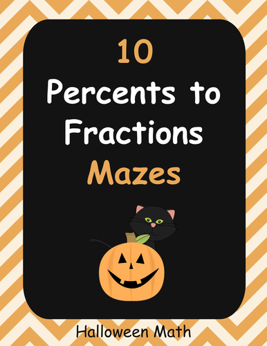 Halloween Math: Percents to Fractions Maze