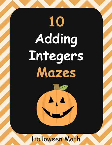 Halloween Math: Adding Integers Maze